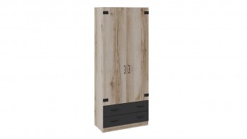 Шкаф для одежды комбинированный «Окланд» (Фон Черный/Дуб Делано) в Ужуре - uzhur.mebel54.com | фото