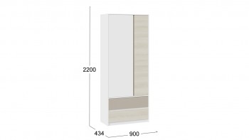 Шкаф для одежды комбинированный «Сканди» Дуб Гарден/Белый/Глиняный серый в Ужуре - uzhur.mebel54.com | фото