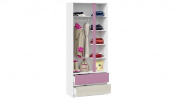 Шкаф для одежды комбинированный «Сканди» Дуб Гарден/Белый/Лиловый в Ужуре - uzhur.mebel54.com | фото