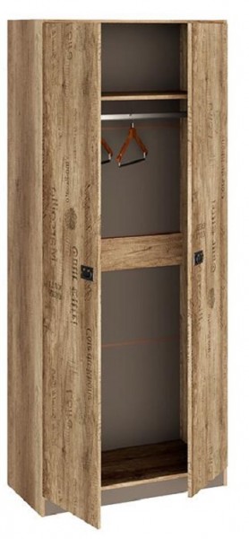 Шкаф для одежды «Пилигрим» (Дуб Каньон светлый, Фон серый) в Ужуре - uzhur.mebel54.com | фото