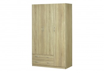 Шкаф для платья и белья 3-х дверный без зеркала Дуб Сонома в Ужуре - uzhur.mebel54.com | фото