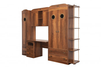 Шкаф комбинированный для одежды «Навигатор» (Дуб Каньон) в Ужуре - uzhur.mebel54.com | фото