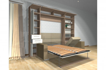 Шкаф-кровать с диваном Каролина в Ужуре - uzhur.mebel54.com | фото
