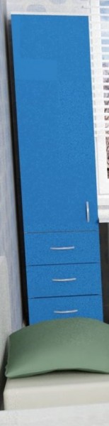 Шкаф-пенал №1 (полуоткрытый) Винтерберг/Голубой в Ужуре - uzhur.mebel54.com | фото
