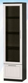 Шкаф средний с ящиком и стеклодверью ДЛЯ ГОСТИНОЙ ШСЯС-450 Венге/Дуб выбеленный в Ужуре - uzhur.mebel54.com | фото