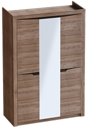 Шкаф трехдверный Соренто Дуб стирлинг/Кофе структурный матовый в Ужуре - uzhur.mebel54.com | фото
