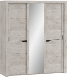 Шкаф трехдверный Соренто с раздвижными дверями Дуб бонифаций/Кофе структурный матовый в Ужуре - uzhur.mebel54.com | фото