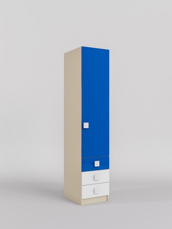 Шкаф угловой (секция с ящиками) Скай люкс (Синий/Белый/корпус Клен) в Ужуре - uzhur.mebel54.com | фото