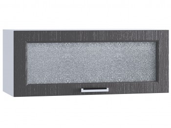 Шкаф верхний горизонтальный со стеклом 800, ШВГС 800 (Клен серый/корпус белый) в Ужуре - uzhur.mebel54.com | фото