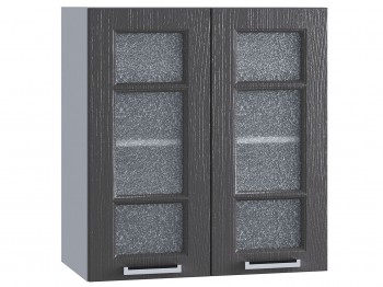 Шкаф верхний со стеклом 600, ШВС 600 (Клен серый/корпус белый) в Ужуре - uzhur.mebel54.com | фото