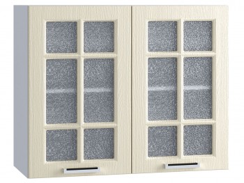 Шкаф верхний со стеклом 800, ШВС 800 (Клен кремовый/корпус белый) в Ужуре - uzhur.mebel54.com | фото
