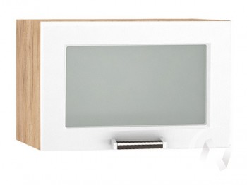 Шкаф верхний со стеклом Прага ШВГС 500 (Белое дерево/корпус дуб крафт золотой) в Ужуре - uzhur.mebel54.com | фото