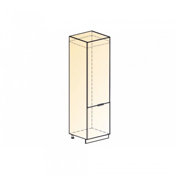 Стоун Шкаф-пенал L600 под холодильник (2 дв. гл.) (белый/грей софттач) в Ужуре - uzhur.mebel54.com | фото