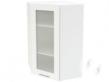 Угловой шкаф со стеклом Валерия-М ШВУС-599 (Белый глянец/Белый/верхний/высокий) в Ужуре - uzhur.mebel54.com | фото