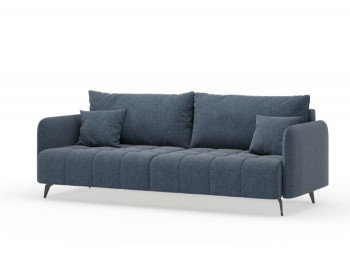 Валериан диван трёхместный прямой Синий, ткань RICO FLEX 101 в Ужуре - uzhur.mebel54.com | фото