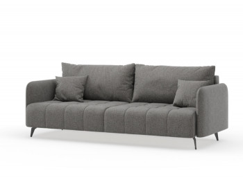 Валериан диван трёхместный прямой Стальной, ткань RICO FLEX 9292 в Ужуре - uzhur.mebel54.com | фото