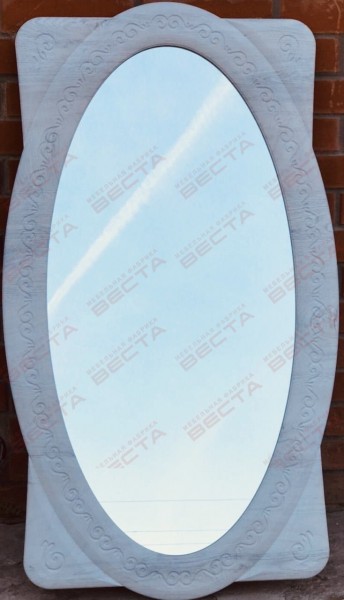 Зеркало Овальное МДФ Белый в Ужуре - uzhur.mebel54.com | фото